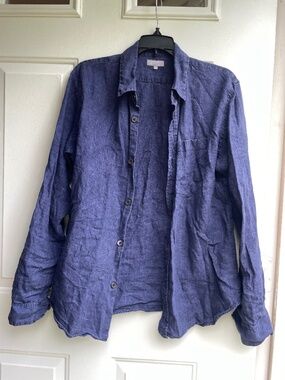 Margaret Howell blue linen button shirt XS